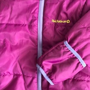 Pink platinum snowsuit, size 24 months